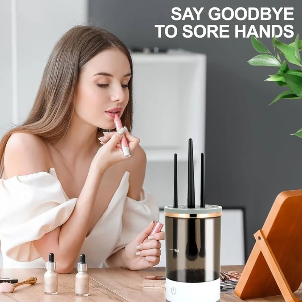 Electric Makeup Brush Cleaner machine plug and wash